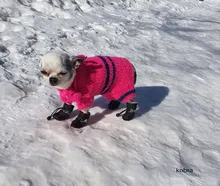 4 Uds. De zapatos para perros gruesos y cálidos, botas de nieve antideslizantes impermeables para lluvia, calzado para cachorro, calcetines para perros, botines para el cuidado de las patas de Mascota