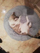 Cama redonda de felpa perfecta para mascotas, camastro cálido de lana, cojín para casa de perro mediano o grande, sillón suave para gato