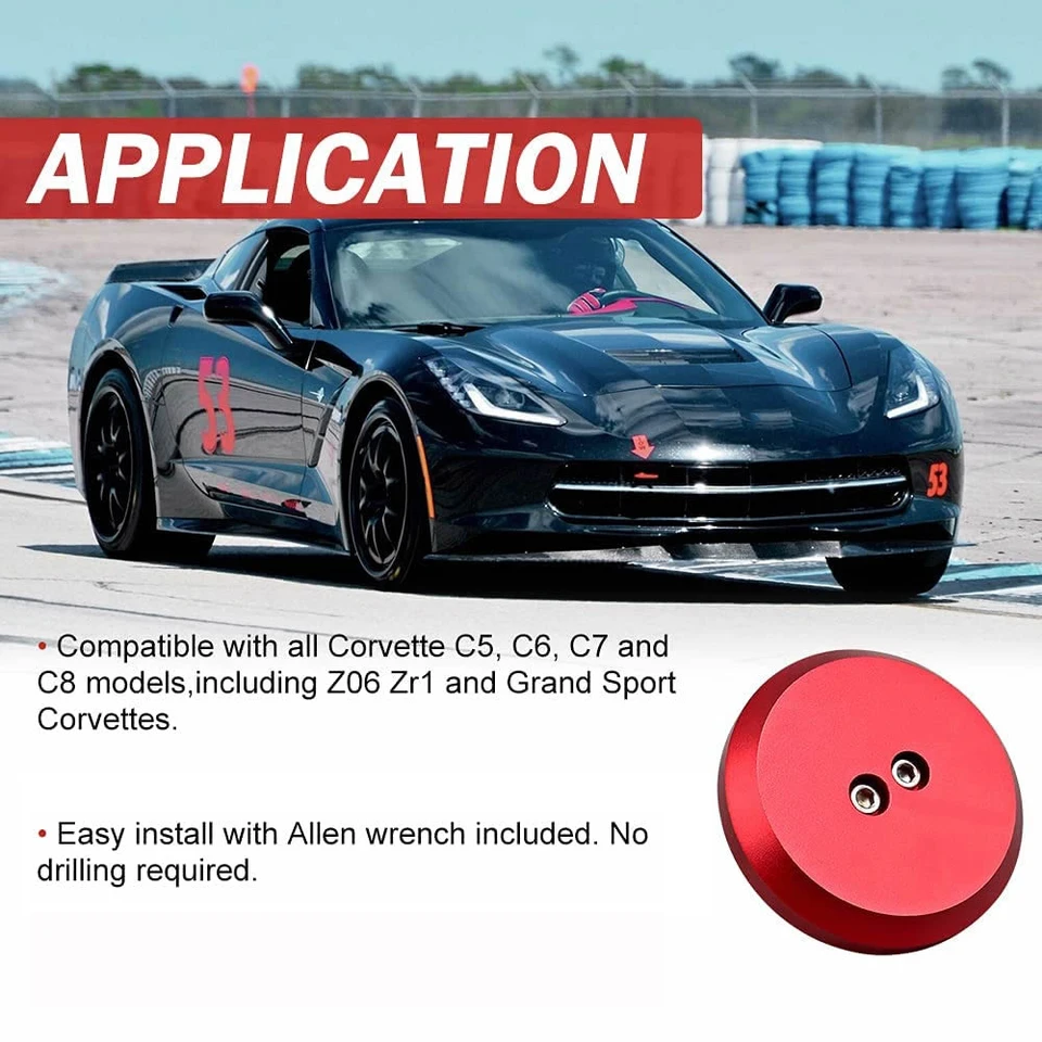 MuuTuoL 4-Pack Red Aluminum Jacking Pucks For Corvette C5 C6 C7 C8 & 911 Porsche - Lifting Pad Adapters - View #9