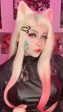 L-Email Wig Blonde Ahri Cosplay Synthetic-Hair KDA Baddest Heat-Resistant with LOL Ears