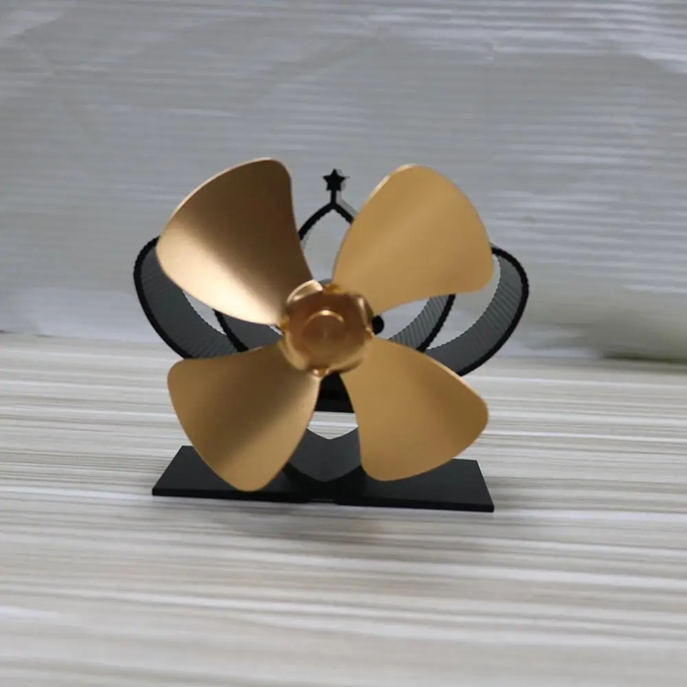 YL201 Thermal Power Fireplace Fan Heat Powered Wood Stove Fan For Wood/Log Burner /Fireplace Eco Friendly Four-leaf Fans