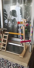 Perch-Stand Ladder Feeder Playground Bird Parrot with Wooden Platform Gym Cups Interactive-Toys