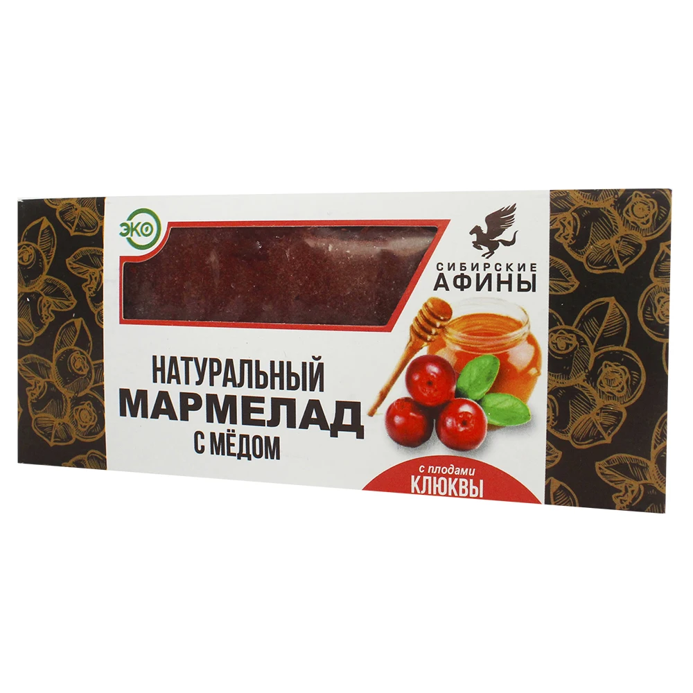 Мармелад Сибирские Афины сибирский на меду с клюквой 200гр | Красота и здоровье