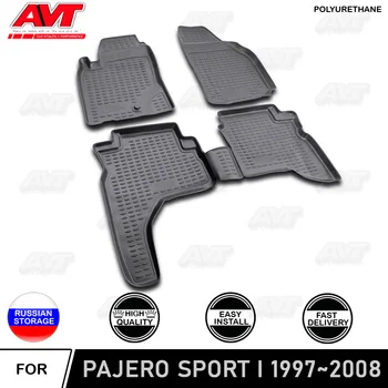 

Floor mats for Mitsubishi Pajero Sport I 1997~2008 polyurethane rugs non slip rubber interior car styling accessories dirt