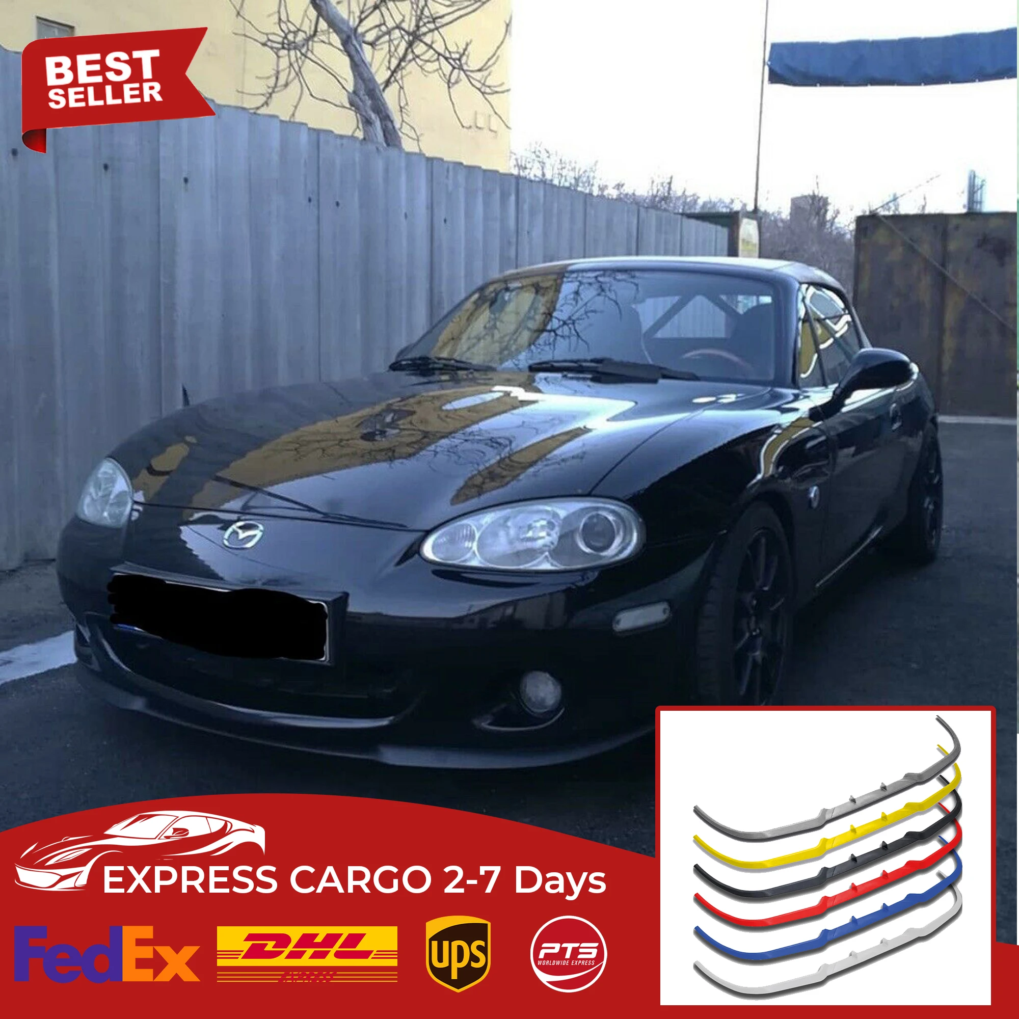 Per Mazda Miata / Mx5 Nb Cupra R Spoiler Anteriore Paraurti Lip Euro Spoiler Lip Universal 3 Pcs Body Kit