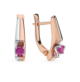 

Gold earrings with rubies sunlight sample 585