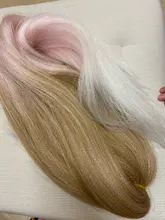 Miss Rola-extensiones de cabello sintético para mujer extensiones de cabello sintético liso de 24 pulgadas, con trenzas Jumbo preestiradas de color rubio y rosa, venta al por mayor, pelo Kanekalon