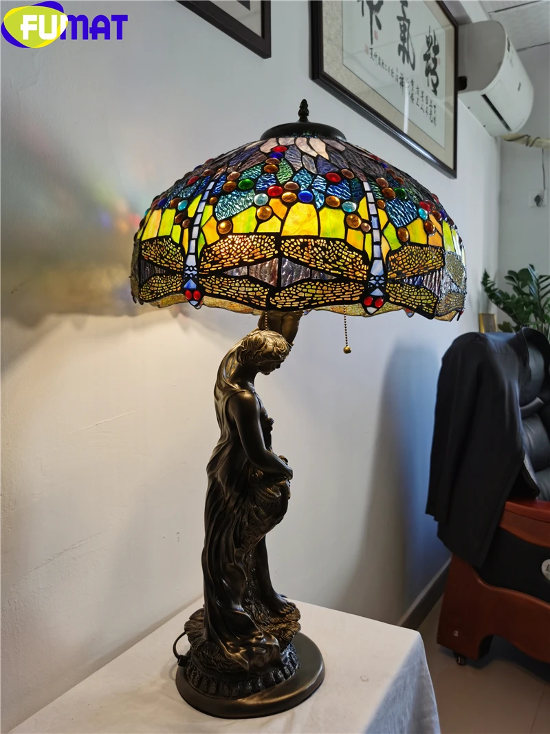 Tiffany-style Angel Table Lamp