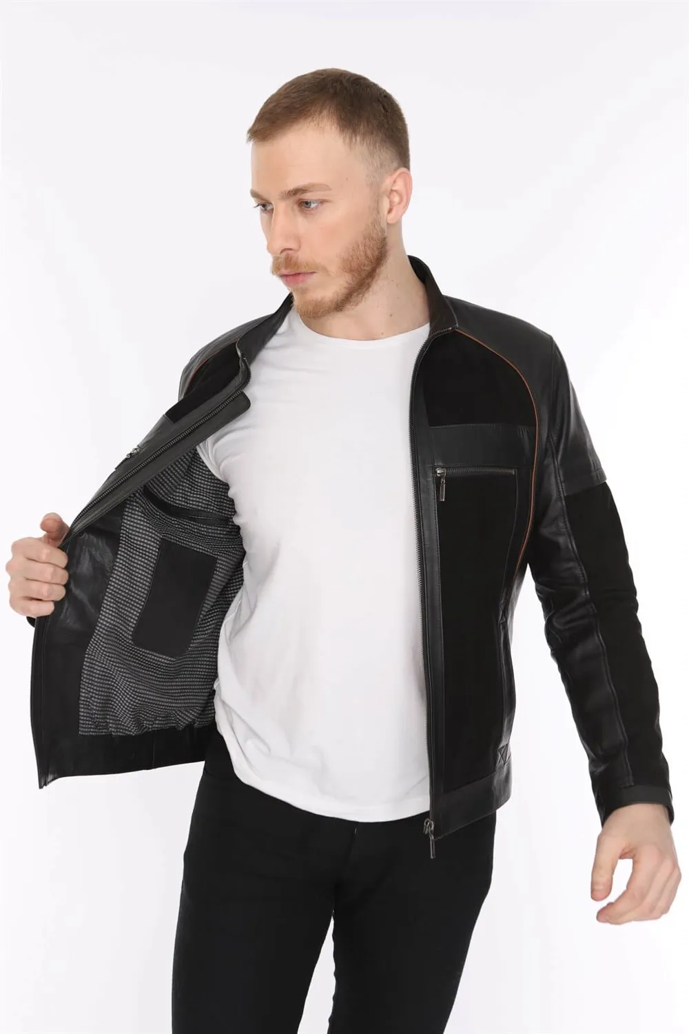 genuine leather men's jacket sport model original lambskin black colour softy 2022 trend appearance made in turkey e-150191 sheepskin jacket