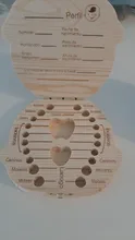 1PC español inglés español-inglés español portugués español-bebé caja de dientes de madera Organizador de los dientes de leche de recoger los dientes cordón Umbilical salvar regalos para niños chicos chicas