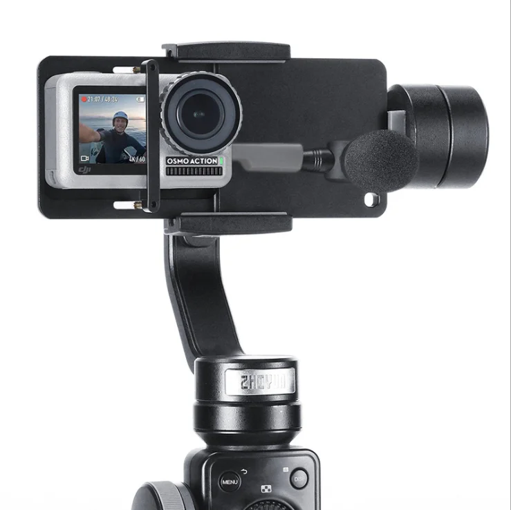 Монтажная пластина адаптер для DJI Osmo Экшн камера GoPro Hero 8/7/6/5/4/3/3+ Экшн-камера Xiaoyi спортивной экшн-камеры SJCAM AKASO APEMAN eken Камера Zhiyun мобильный шарнирное соединение