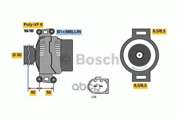 Генератор 14v 120a Bosch арт. 0986049010