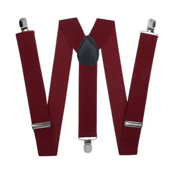 

Suspenders for trousers wide (3.5 cm, 3 clips, red) 52868
