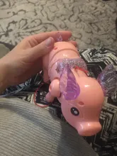 Cerdo eléctrico de cuerda móvil para niños, Juguete musical luminoso, cerdito cochinillo eléctrico