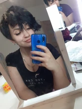 Peluca rizada corta Afro americana para mujeres negras, con flequillo pelo sintético resistente al calor, Cosplay, uso diario, Dream Ice