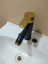Bathroom Basin Faucets Sink-Tap Mixer Tap-One-Hole Black Golden-Water Cold/hot POIQIHY