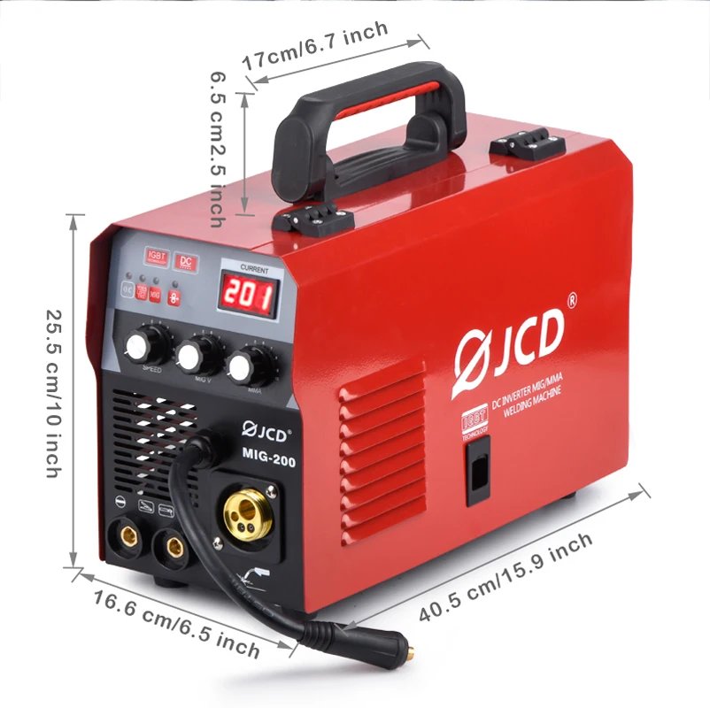 JCD 220V Mig Welder 200/160A дуговой сварочный аппарат Smart IGBT MMA Stick DC Inverter с цифровым ЖК