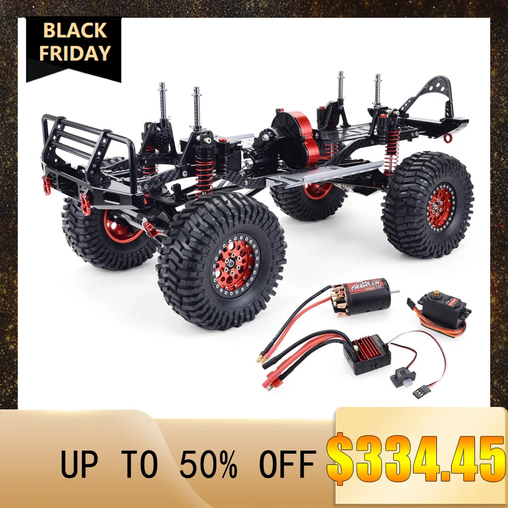 

1:10 Scale RC Crawler SCX10 All-metal Carbon Fiber Frame Door Bridge + Power System (540 Motor +60A ESC + M1500 Steering Gear)