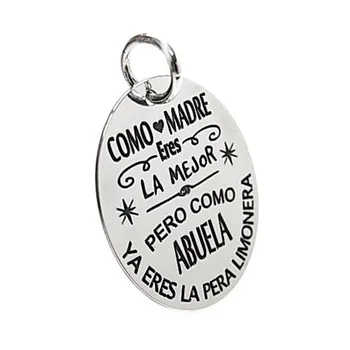 

Pendant 925 Sterling silver m sheet oval message grandmother [AB5394GR] -Customizable-RECORDING INCLUDED IN THE PRICE