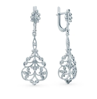 

Silver earrings with cubic zirconia sunlight sample 925