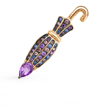 

Gold brooch with amethyst and cubic zirconia sunlight sample 585