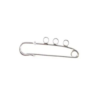 

Fin0869 pin for pendants with 3 eyes, 52mm, pack/3 pcs., 'Astra' (Silver)