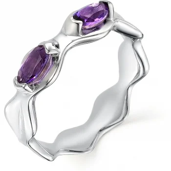 

Alcor ring with 2 amethyst from silver