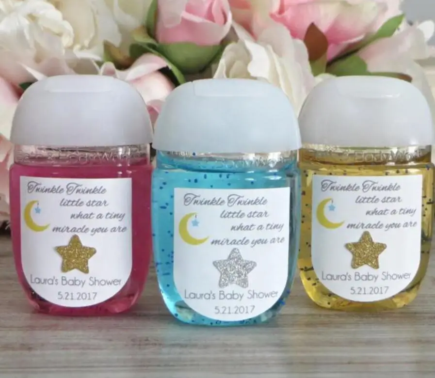 

custom Twinkle twinkles Little Star baby shower hand sanitizer favor label first birthday hand sanitizer lables gifts stickers