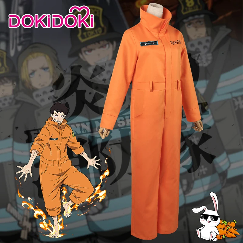 

DokiDoki Anime Cosplay Fire Force Enen no Shouboutai Fire Brigade Uniform Shinra Kusakabe Men Anime Cosplay Costume