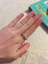 Anillos irregulares de croissant para mujer, Anillos geométricos circulares gruesas con texturas minimalistas, joyería 2021