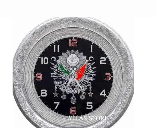 

Islamic gift decor 56cm large luxury stone Ottoman country curved Tugra table wall clock