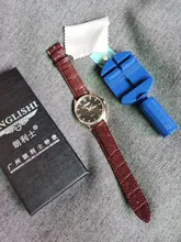 LANGLISHI-relojes deportivos de acero inoxidable para hombre, reloj de pulsera de cuero, de negocios, de cuarzo, 2020