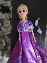 Muñecas de princesa Rapunzel para niños, conjunto para niñas, cuerpo móvil, belleza, largo y grueso pelo rubio, 30CM