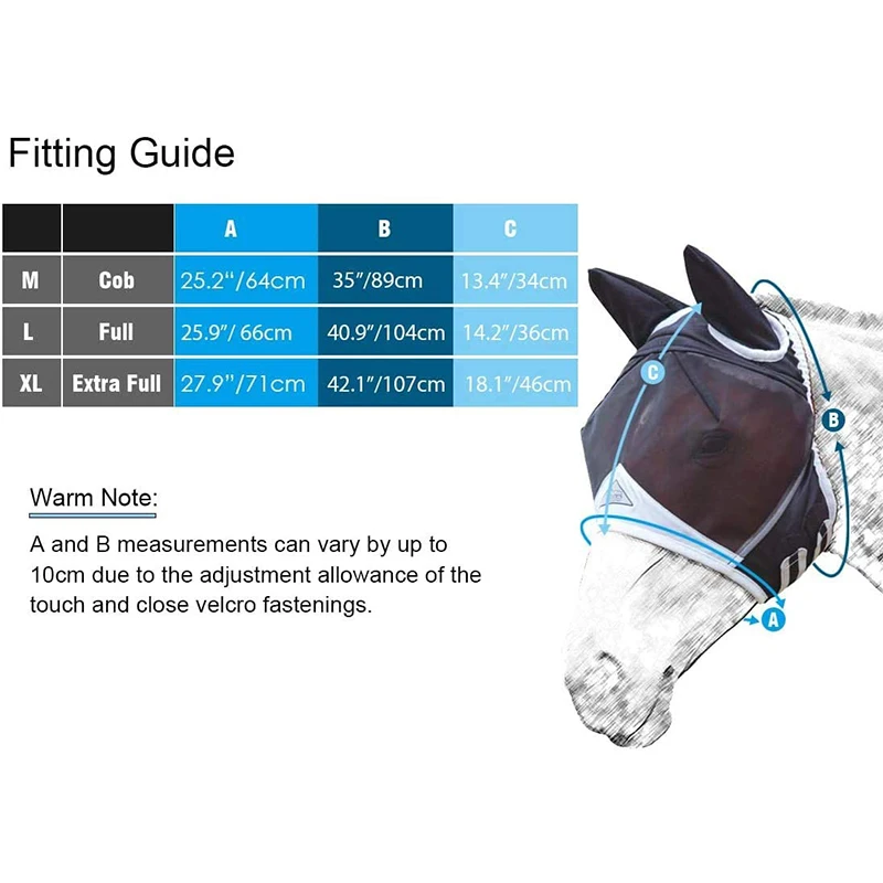Horse Fly Mask Anti-UV Supplies Ergonomics Pet Summer Eye Shield Anti Mosquito Ear Insects Half Face Mesh Fly Protective Cover