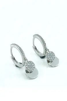 

Imported Quality Dangle Simple Sports Silver Ring Earrings