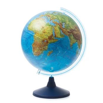 

Globe physical-political with illumination from batteries D = 21 cm