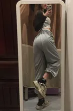 QWEEK-pantalones de chándal para correr para mujer, de cintura alta holgado Pantalón deportivo, informal, de talla grande