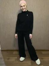 Womens Outfits Tracksuit-Set Pants Two-Piece-Set Knitted Yedinas Korean Winter Casual