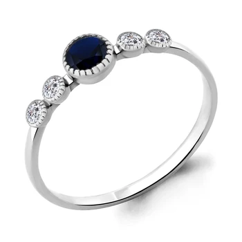 

Ring AQUAMARINE with nanosapfirom, cubic zirconia, silver 925