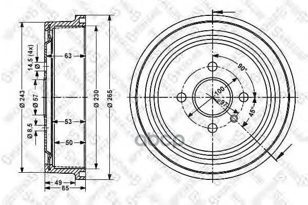 6025-3614-Sx_*Барабан Тормозной! Opel Astra 1.4-1.7d 98 T2500001 Stellox 60253614sx Stellox арт. 60253614SX