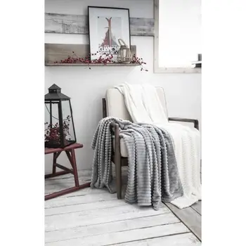 

TODAY Plaid 100% polyester FLOCON MOUNTAIN 125x150cm-White