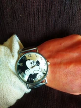 Caliente Mickey Mouse marca reloj de las mujeres con estilo de malla de acero inoxidable reloj de cuarzo Casual chica regalo Relogio reloj de los hombres