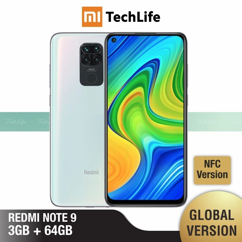 Global Version Xiaomi Redmi Note 9 3GB RAM 64GB ROM NFC (Brand New / Sealed) redminote9, note9, Smartphone mobile Global Version Xiaomi Redmi Note 9 3GB RAM 64GB ROM NFC (Brand New / Sealed) redminote9, note9, Smartphone mobile