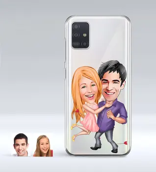 

Personalized Valentine Caricature Of Samsung Galaxy A51 Thin Transparent Silicone Phone Kapağı-3