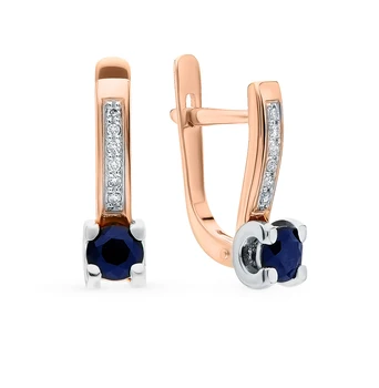 

Gold earrings with sapphires and diamonds sunlight sample 585