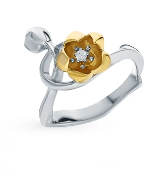 

Silver ring with cubic zirconia sunlight sample 925 test