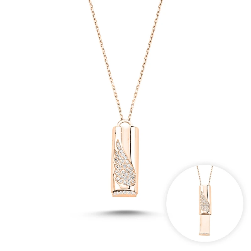 

Zircon Cubic Zirconia Pop Wing Bar Necklace