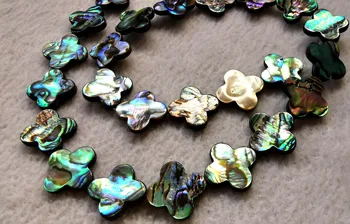 

16inch Abalone Clover Beads,14mm Abalone Shell Beads,MOP Shell Charms Mother of Pearl flower Clover 12mm 14mm 16mm