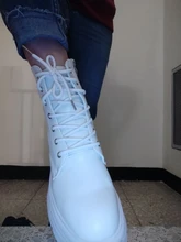 COOTELILI-Botines de punta redonda con cremallera y cordones para mujer, zapatos de moda, antideslizantes, con tacón de 5,5 cm, 2020