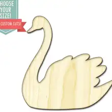 Вырезание из дерева лебедь-на заказ Выберите свой размер-Лазерная Резка деревянных художественных принадлежностей Настенный декор свадебный детский DCS0193
